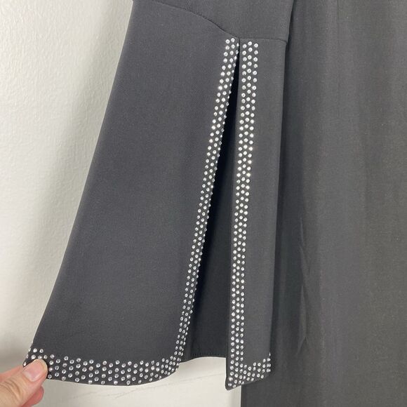 Joseph Ribkoff Embellished Dress Black Sz 8 Medium Bell Sleeves Cocktail Party - Picture 6 of 11
